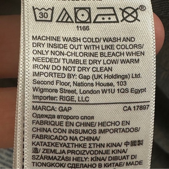 Gap jeans size 33x34, slim straight, "worn dark" color, cotton blend, spring - Picture 7 of 10